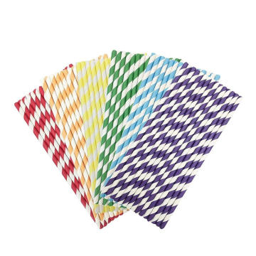 Party Food Grade Wholesale Custom Color Striped Paper Straws Bulk,Eco Biodegradable Paper Drinking Straws